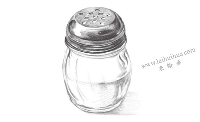 玻璃调味瓶素描画法步骤06