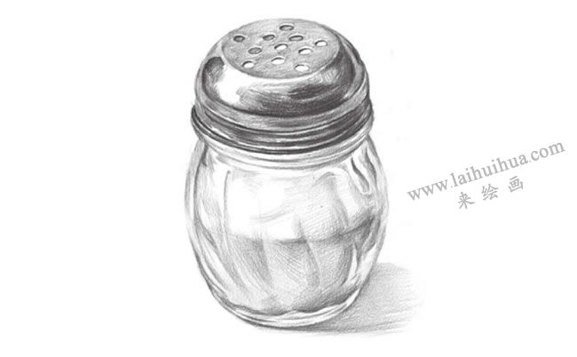 玻璃调味瓶素描画法步骤07