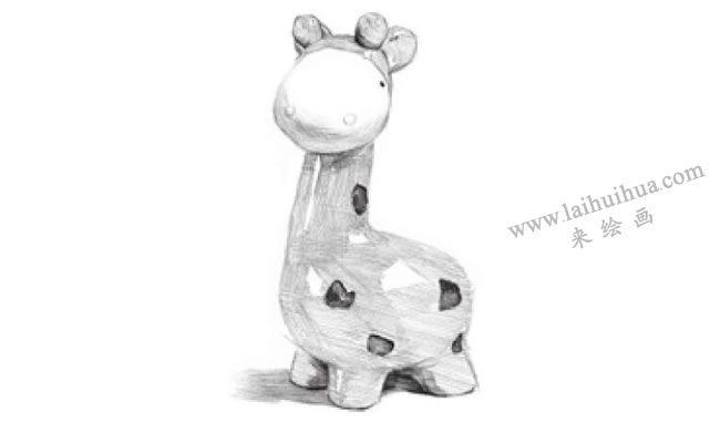 陶瓷小鹿雕塑素描画法步骤06