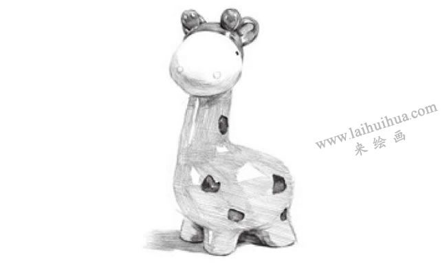 陶瓷小鹿雕塑素描画法步骤07