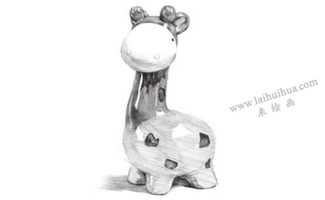 陶瓷小鹿雕塑素描画法步骤08