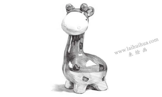 陶瓷小鹿雕塑素描画法步骤09