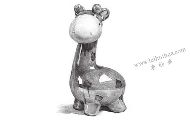 陶瓷小鹿雕塑素描画