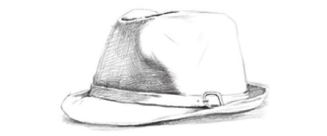 时尚的帽子素描画法步骤04
