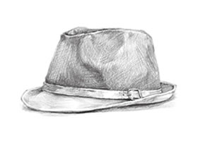 时尚的帽子素描画法步骤