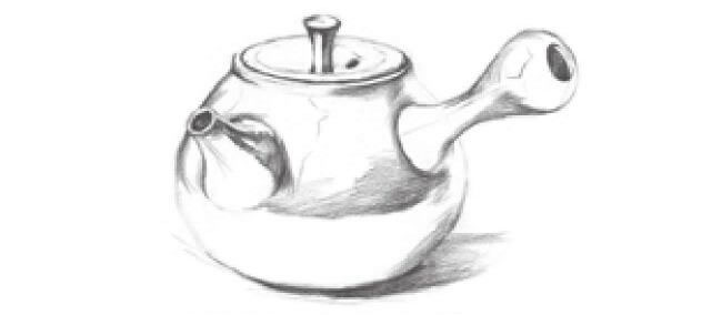 茶壶素描画法步骤04