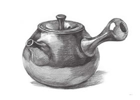 茶壶素描画法步骤