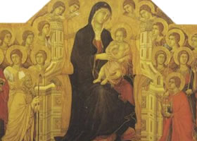 杜乔•迪•博尼塞尼亚《圣母子荣登圣座》木板蛋彩