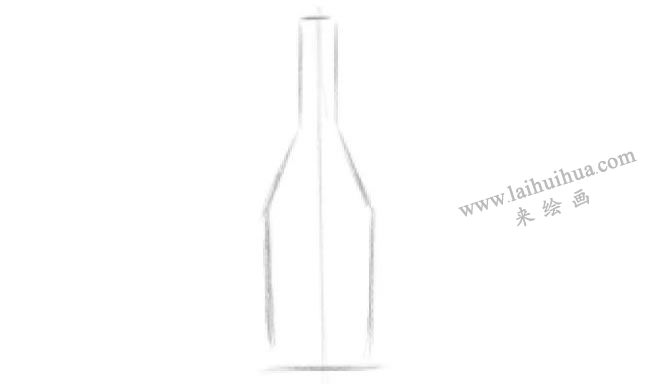 黑色的酒瓶素描画法步骤01