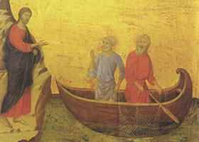 名画《召唤使徒彼得和安德烈》木板蛋彩