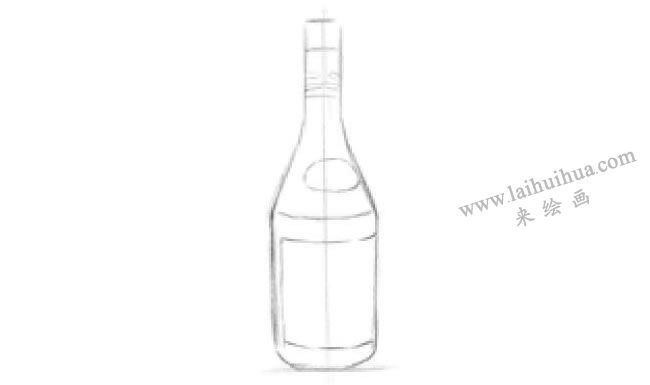 黑色的酒瓶素描画法步骤02