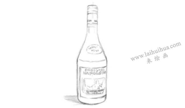 黑色的酒瓶素描画法步骤03