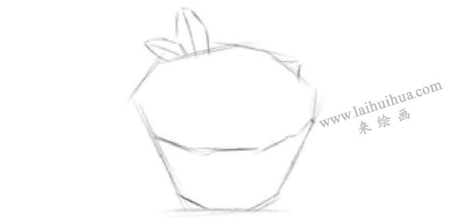 圆形纸杯蛋糕素描画法步骤02