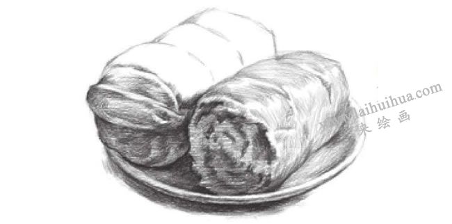 面包的素描画法步骤06