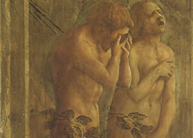 马萨乔《被逐出乐园的亚当和夏娃》湿壁画