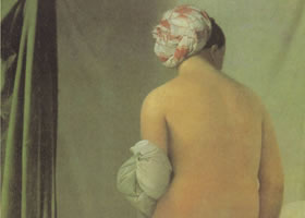 安格尔《瓦平松的浴女》名画