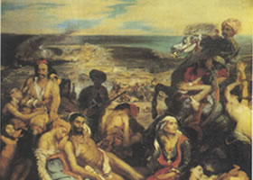 欧仁•德拉克洛瓦《希阿岛的屠杀》名画