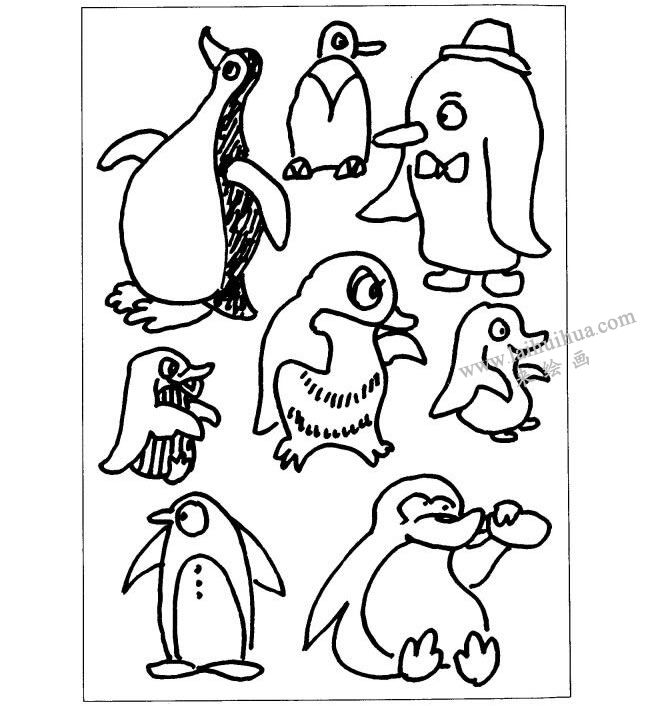 企鹅的儿童画