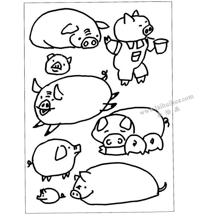 猪的儿童画