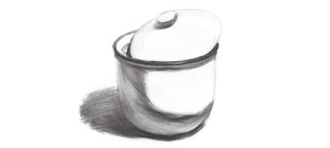 白瓷罐素描画法步骤02