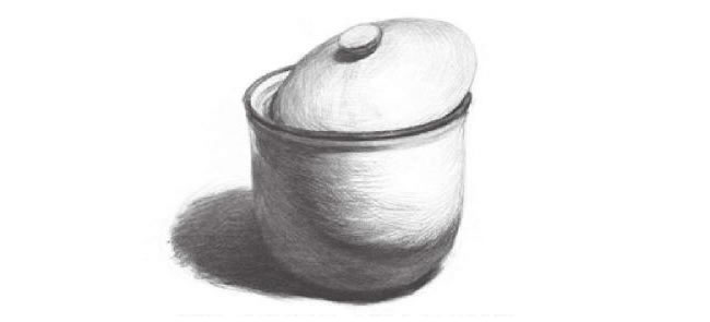白瓷罐素描画法步骤03