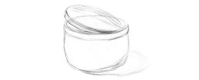深釉瓷罐素描画法步骤01