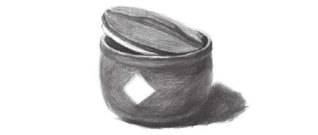 深釉瓷罐素描画法步骤03