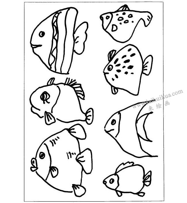 鱼的儿童画