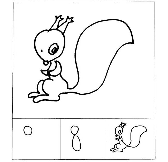 松鼠的儿童画法
