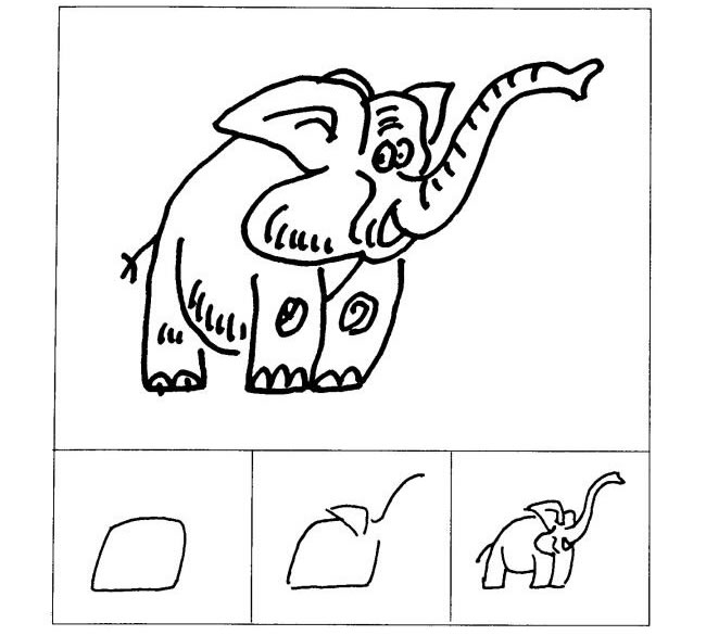 大象儿童画法（二）