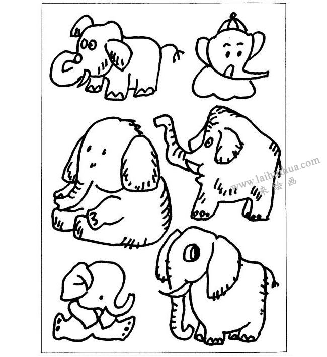 大象儿童画