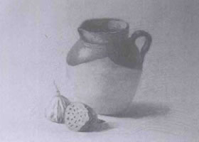 陶罐、瓷器类复杂静物组合素描画法