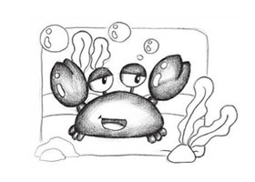 螃蟹创意素描画法