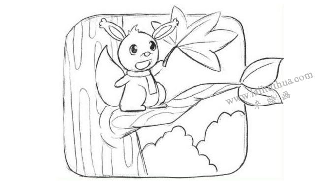 小松鼠创意素描画法步骤02