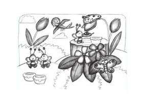 小蜜蜂创意素描画法