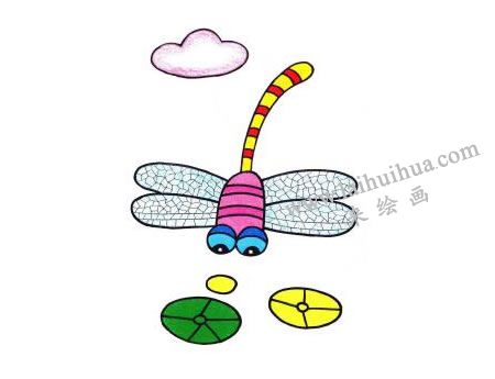 蜻蜓儿童画创作步骤05