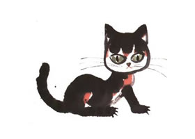 小猫儿童水墨画法