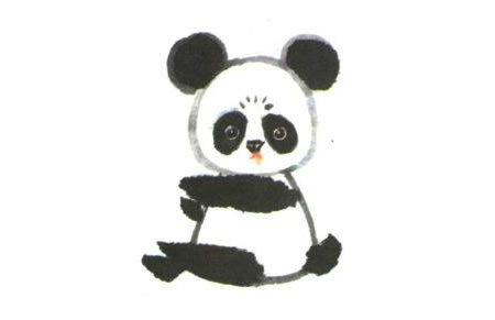 大熊猫儿童水墨画创作步骤03