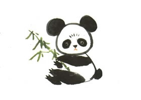 大熊猫儿童水墨画法（二）