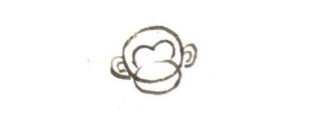 猴子儿童水墨画法步骤01