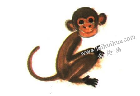 猴子儿童水墨画