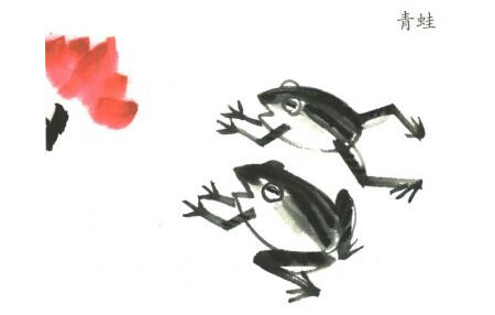 青蛙儿童水墨画法