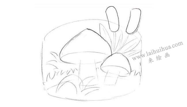 蘑菇创意素描画法步骤01