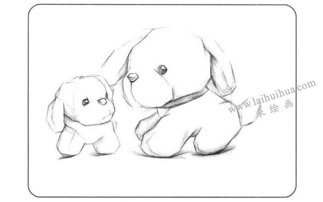 可爱的小狗儿童创意素描画法步骤01