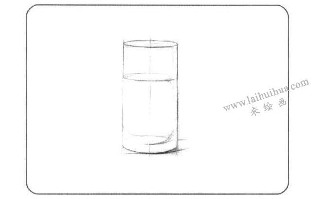  玻璃杯儿童创意素描画法步骤01