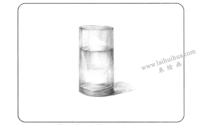  玻璃杯儿童创意素描画法步骤02