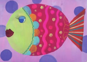美丽的小鱼儿童水粉画法