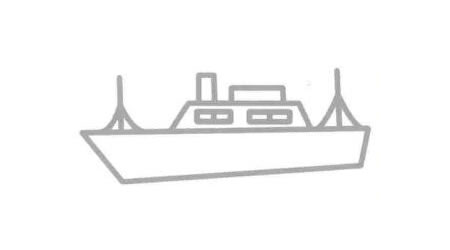 工程船简笔画法步骤06