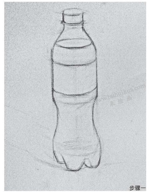 可口可乐瓶素描画法步骤01