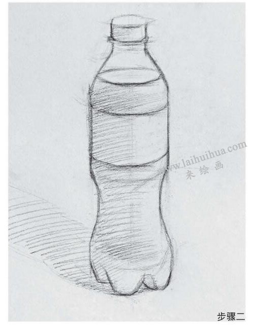 可口可乐瓶素描画法步骤02